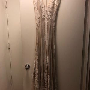 BOHO floor length cream dress